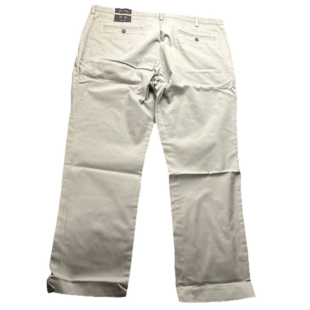 Tasso Elba Core Dress Pants Mens 38x30‎ Beige Khaki Stretch